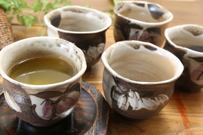 【益子焼】ホタルブクロのたっぷり大きめ煎茶カップ【単品１個】