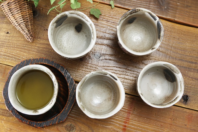 【益子焼】ホタルブクロのたっぷり大きめ煎茶カップ【単品１個】