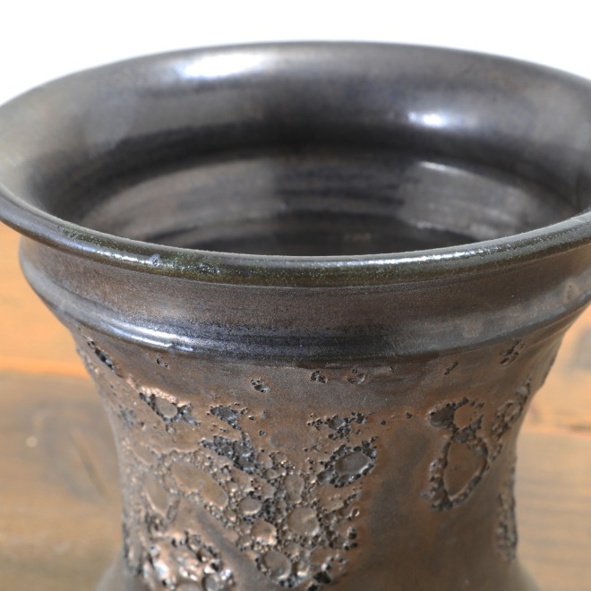 【益子焼】 4.3号鉢 高さ約12cm 植木鉢 陶器鉢 塊根植物 アガベ サボテン コーデックス 【釉美シリーズ】 作家 陶芸家 横山雄一作 一点物