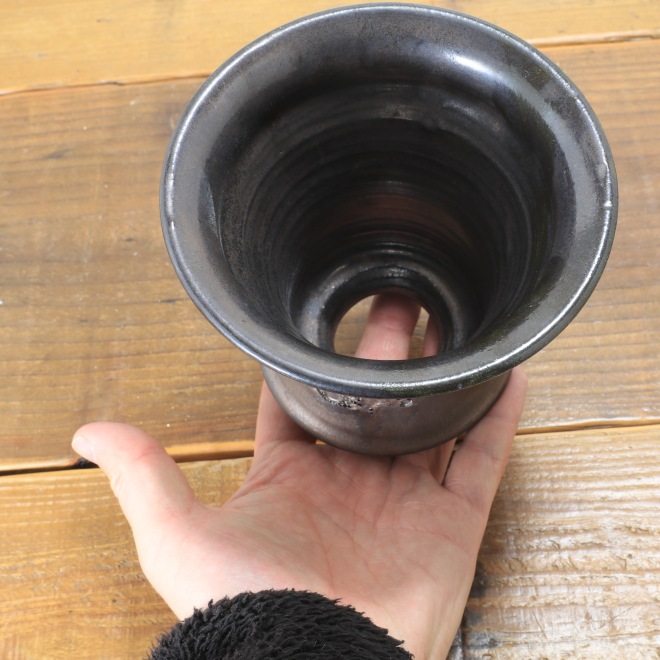 【益子焼】 4.3号鉢 高さ約12cm 植木鉢 陶器鉢 塊根植物 アガベ サボテン コーデックス 【釉美シリーズ】 作家 陶芸家 横山雄一作 一点物