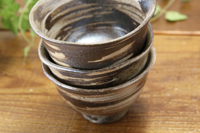 【益子焼】刷毛目煎茶カップ【単品１個】