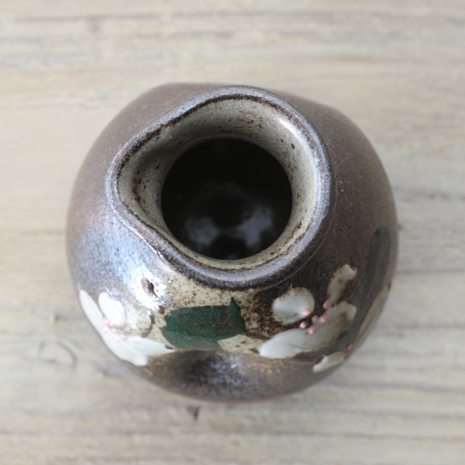 【益子焼】蕎麦徳利 そばどっくり 花水木白模様 【サイズ大・単品１個】