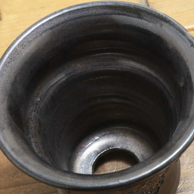 【益子焼】 4.1号鉢 高さ約12.5cm 植木鉢 陶器鉢 塊根植物 アガベ サボテン コーデックス 【釉美シリーズ】 作家 陶芸家 横山雄一作 一点物