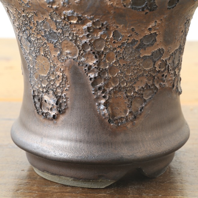 【益子焼】 4.1号鉢 高さ約12.5cm 植木鉢 陶器鉢 塊根植物 アガベ サボテン コーデックス 【釉美シリーズ】 作家 陶芸家 横山雄一作 一点物