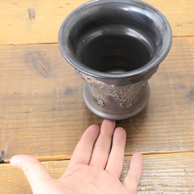 【益子焼】 4.1号鉢 高さ約12.5cm 植木鉢 陶器鉢 塊根植物 アガベ サボテン コーデックス 【釉美シリーズ】 作家 陶芸家 横山雄一作 一点物