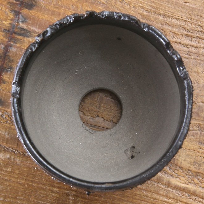 【益子焼】 3.3号鉢 植木鉢 陶器鉢 塊根植物 アガベ サボテン 【黒釉砂利シリーズ】 高さ約6cm 作家 陶芸家 横山雄一作