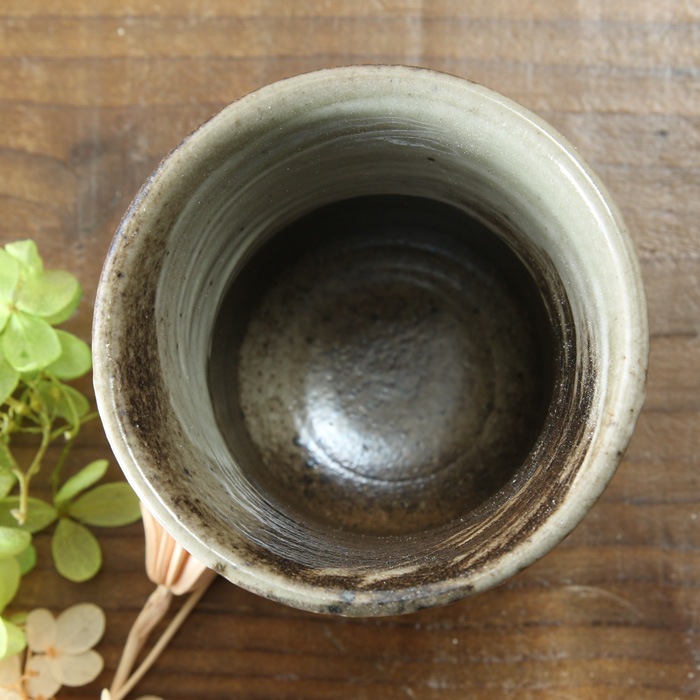 【益子焼】お茶でも何でも万能☆布目ぶどうのミニミニフリーカップ【単品１個】