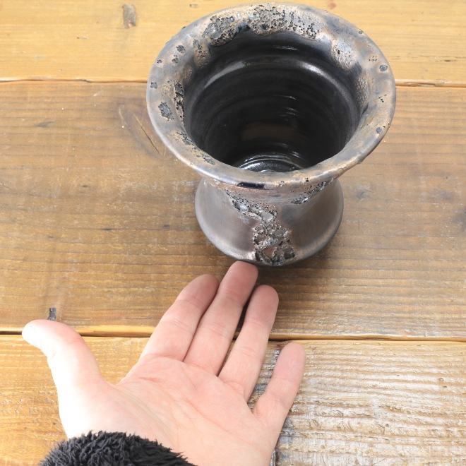 【益子焼】 4.2号鉢 高さ約11.7cm 植木鉢 陶器鉢 塊根植物 アガベ サボテン コーデックス 【釉美シリーズ】 作家 陶芸家 横山雄一作 一点物