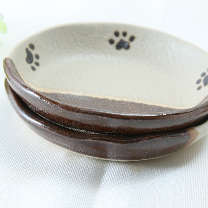 【益子焼】肉球シリーズ シンプルが使いやすい 丸小皿 丸豆皿 【単品１枚】