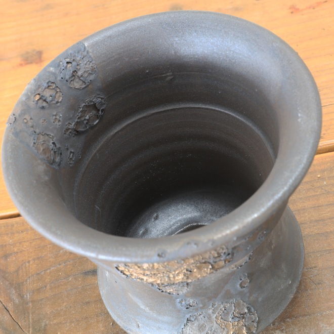 【益子焼】 3.8号鉢 高さ約10.5cm 植木鉢 陶器鉢 塊根植物 アガベ サボテン コーデックス 【銀河鉢シリーズ】 作家 陶芸家 横山雄一作 一点物