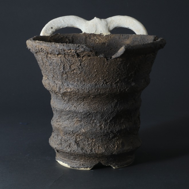 5.3号鉢 高さ約15cm 植木鉢 陶器鉢 塊根植物 アガベ サボテン コーデックス 【GOAT鉢シリーズ】 作家 陶芸家 横山貴史作 一点物