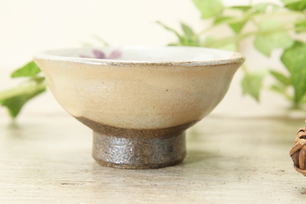 【益子焼】お花いっぱいのおちょこ【開いた形・単品1個】