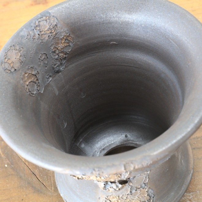 【益子焼】 4.1号鉢 高さ約10.5cm 植木鉢 陶器鉢 塊根植物 アガベ サボテン コーデックス 【銀河鉢シリーズ】 作家 陶芸家 横山雄一作 一点物