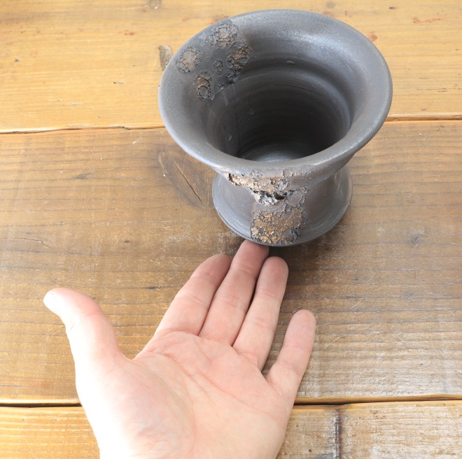 【益子焼】 4.1号鉢 高さ約10.5cm 植木鉢 陶器鉢 塊根植物 アガベ サボテン コーデックス 【銀河鉢シリーズ】 作家 陶芸家 横山雄一作 一点物