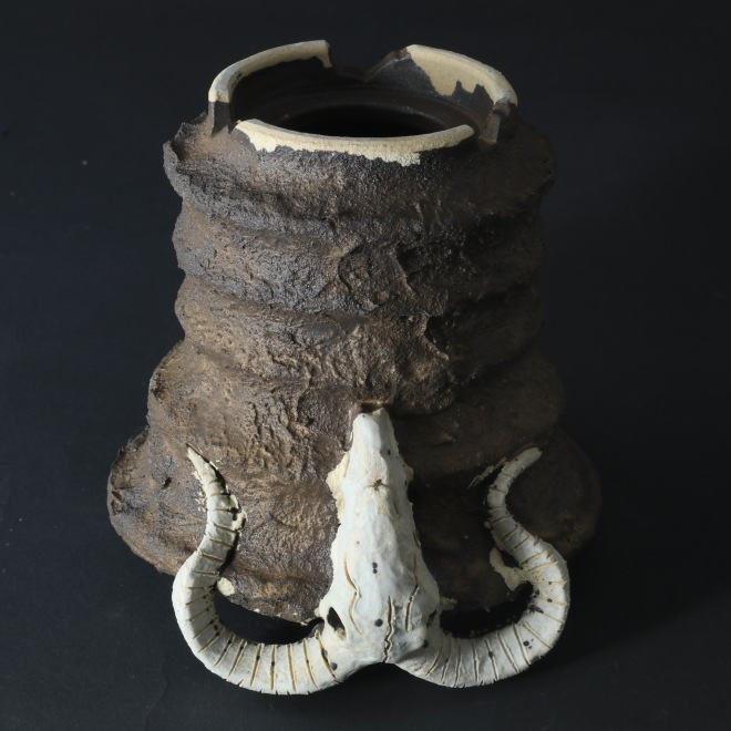 4.3号鉢 高さ約11.5cm 植木鉢 陶器鉢 塊根植物 アガベ サボテン コーデックス 【GOAT鉢シリーズ】 作家 陶芸家 横山貴史作 一点物