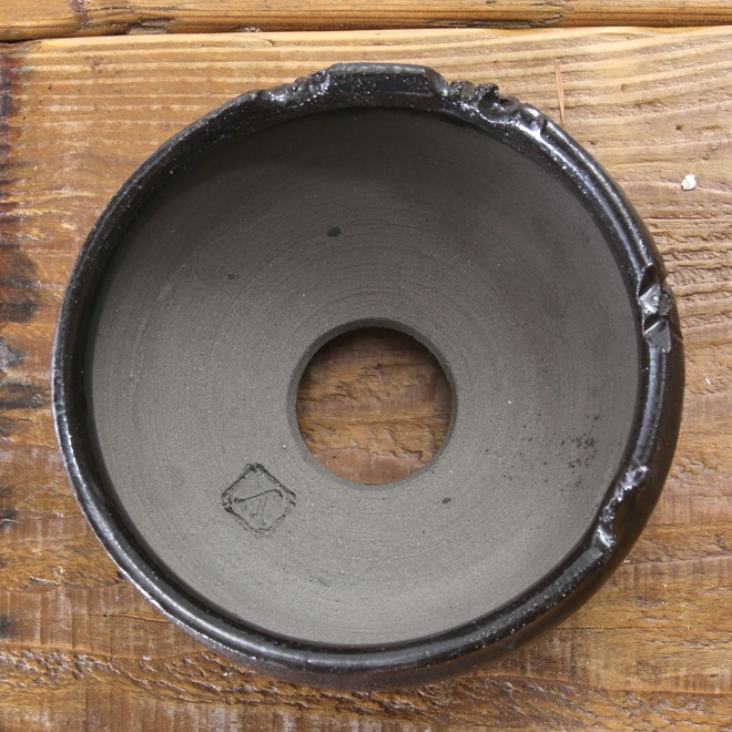 【益子焼】 3.6号鉢 植木鉢 陶器鉢 塊根植物 アガベ サボテン 【黒釉シリーズ】 高さ約6cm 作家 陶芸家 横山雄一作