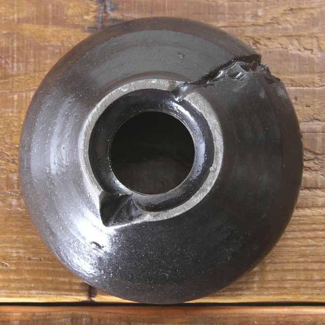 【益子焼】 3.6号鉢 植木鉢 陶器鉢 塊根植物 アガベ サボテン 【黒釉シリーズ】 高さ約6cm 作家 陶芸家 横山雄一作