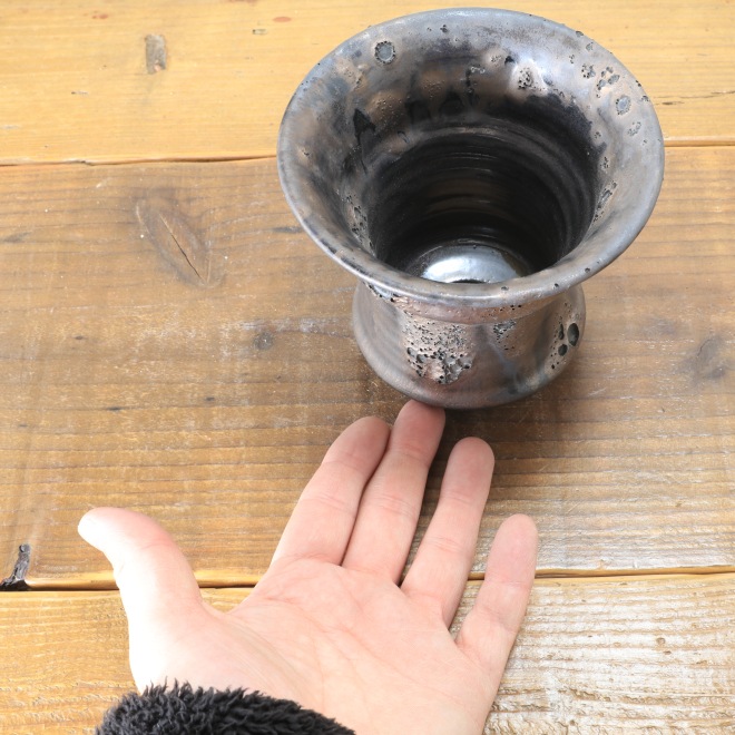 【益子焼】 4号鉢 高さ約11cm 植木鉢 陶器鉢 塊根植物 アガベ サボテン コーデックス 【釉美シリーズ】 作家 陶芸家 横山雄一作 一点物