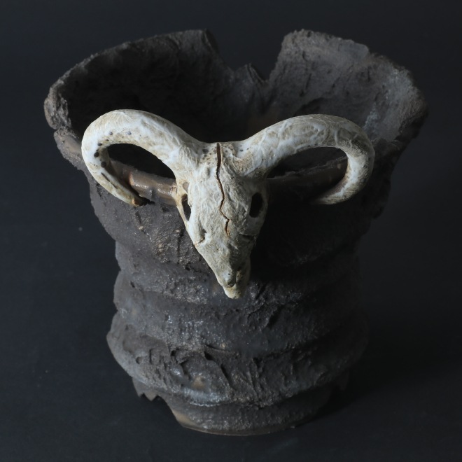 4.6号鉢 高さ約12cm 植木鉢 陶器鉢 塊根植物 アガベ サボテン コーデックス 【GOAT鉢シリーズ】 作家 陶芸家 横山貴史作 一点物