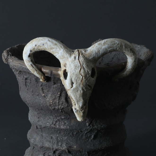 4.6号鉢 高さ約12cm 植木鉢 陶器鉢 塊根植物 アガベ サボテン コーデックス 【GOAT鉢シリーズ】 作家 陶芸家 横山貴史作 一点物