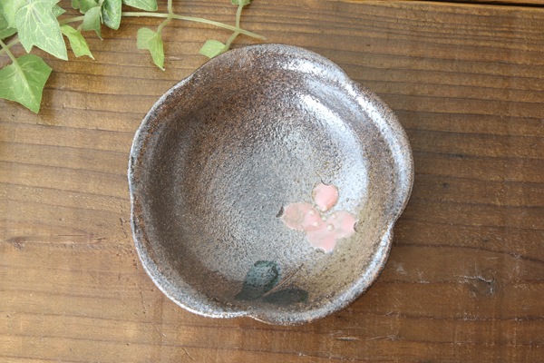 【益子焼】 小皿 豆皿 花形変形お醤油小皿【単品1枚】