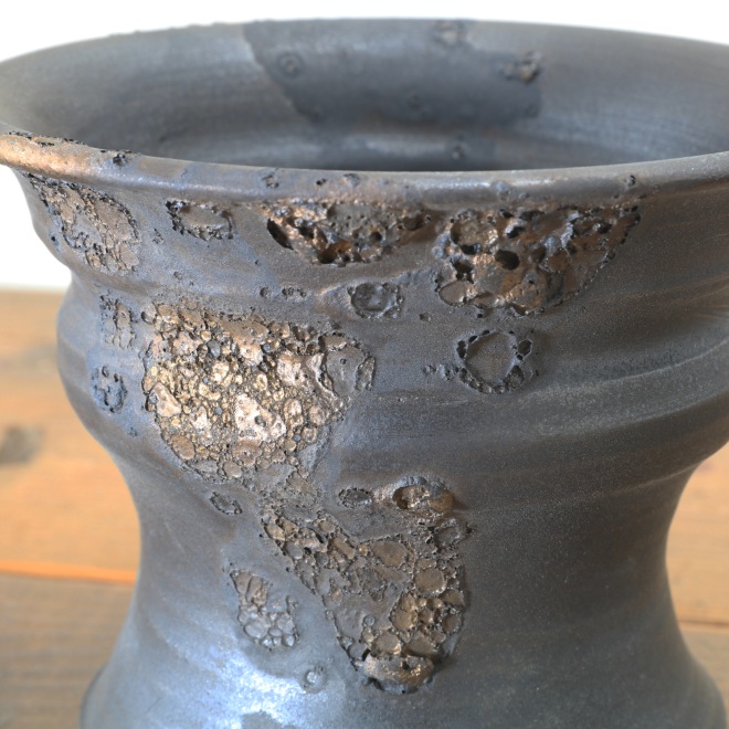 【益子焼】 4.6号鉢 高さ約11.5cm 植木鉢 陶器鉢 塊根植物 アガベ サボテン コーデックス 【銀河鉢シリーズ】 作家 陶芸家 横山雄一作 一点物