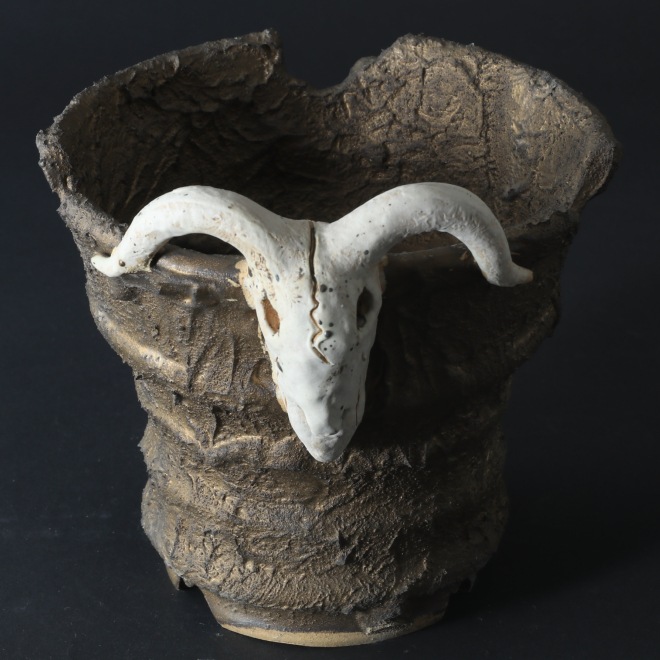 4.3号鉢 高さ約11.5cm 植木鉢 陶器鉢 塊根植物 アガベ サボテン コーデックス 【GOAT鉢シリーズ】 作家 陶芸家 横山貴史作 一点物
