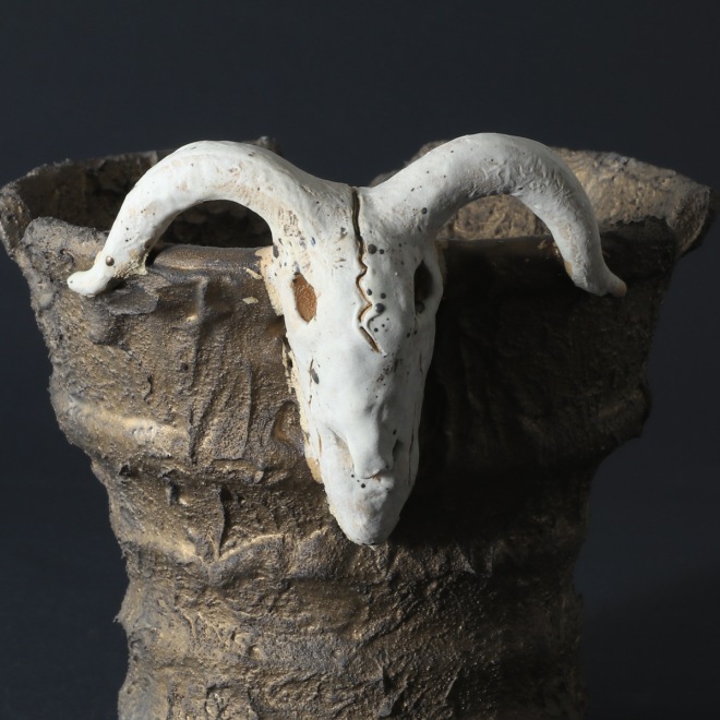 4.3号鉢 高さ約11.5cm 植木鉢 陶器鉢 塊根植物 アガベ サボテン コーデックス 【GOAT鉢シリーズ】 作家 陶芸家 横山貴史作 一点物