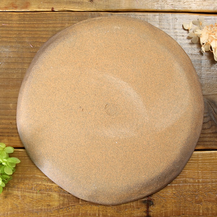 益子焼 炭化焼シリーズ  ワンプレート皿 ピザ皿　約26.5cm　さくら桜 単品1枚