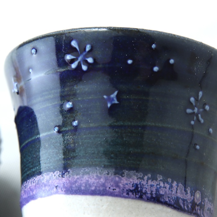 【益子焼】夜空のようなロマンチックなミニフリーカップ【単品１個】