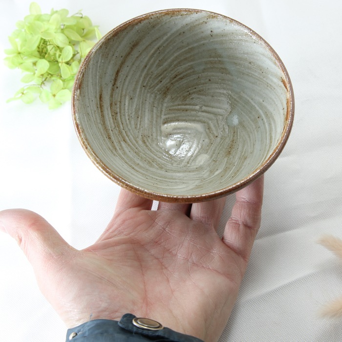【益子焼】　夫婦茶碗 夫婦ご飯茶碗　小花模様 益子焼陶芸家 木村世傑作