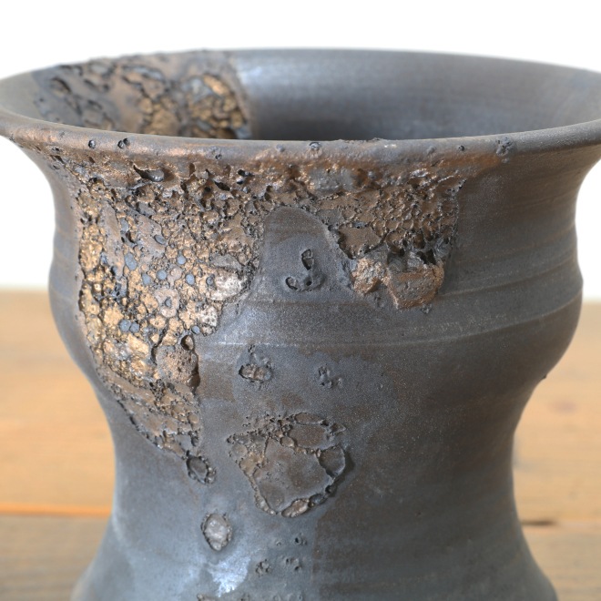 【益子焼】 4号鉢 高さ約10.8cm 植木鉢 陶器鉢 塊根植物 アガベ サボテン コーデックス 【銀河鉢シリーズ】 作家 陶芸家 横山雄一作 一点物