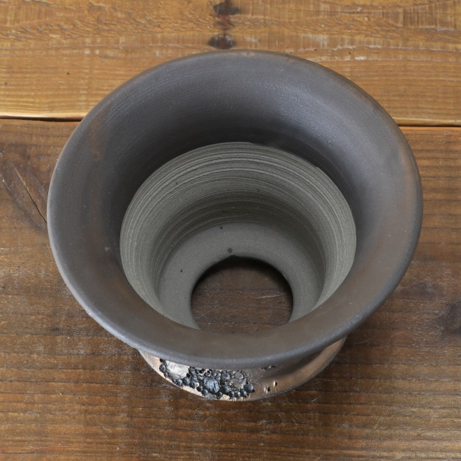 5.3号鉢 高さ約10.5cm 植木鉢 陶器鉢 塊根植物 コーデックス アガベ サボテン 【銀河鉢クレーター】 作家 陶芸家 横山雄一作 一点物