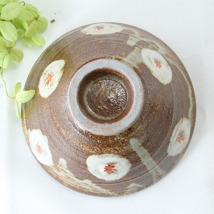 【益子焼】　【ギフトセット】  益子焼陶芸家 木村世傑作 小花模様 夫婦茶碗 夫婦湯呑み 夫婦箸 合計6点セット