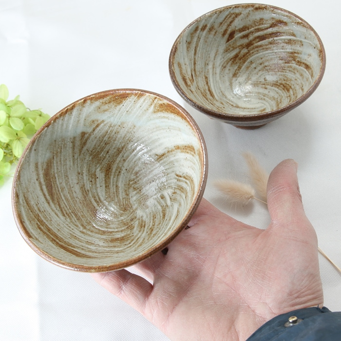 【益子焼】　【ギフトセット】  益子焼陶芸家 木村世傑作 小花模様 夫婦茶碗 夫婦湯呑み 夫婦箸 合計6点セット