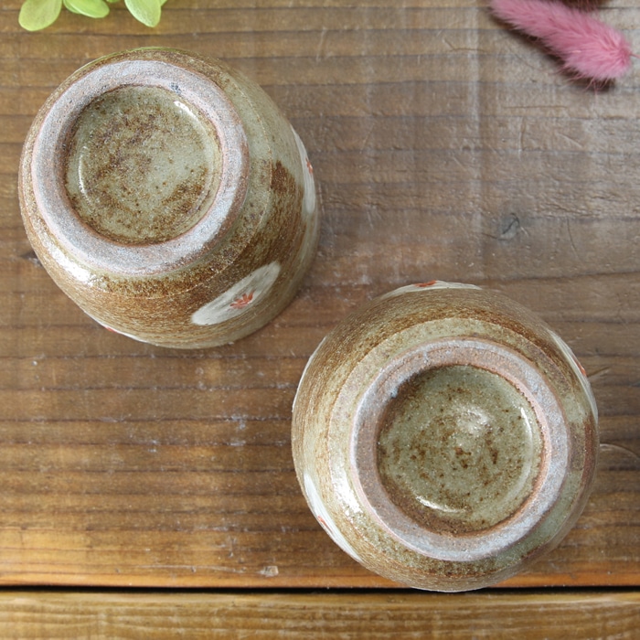 【益子焼】　【ギフトセット】  益子焼陶芸家 木村世傑作 小花模様 夫婦茶碗 夫婦湯呑み 夫婦箸 合計6点セット