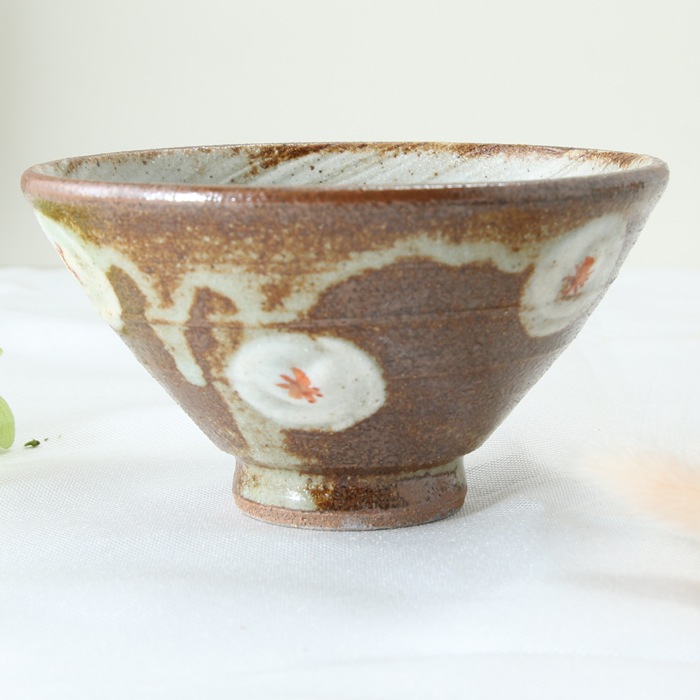 【益子焼】　【ギフトセット】  益子焼陶芸家 木村世傑作 小花模様 夫婦茶碗 夫婦湯呑み 夫婦箸 合計6点セット