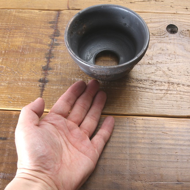 【益子焼】 3.6号鉢 植木鉢 陶器鉢 塊根植物 アガベ サボテン 【黒金銀河鉢・Black＆Gold Garaxy】 高さ約6.5cm 作家 陶芸家 横山雄一作