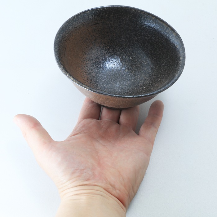 【益子焼】炭化焼き無地のお茶漬け茶碗【単品１個】