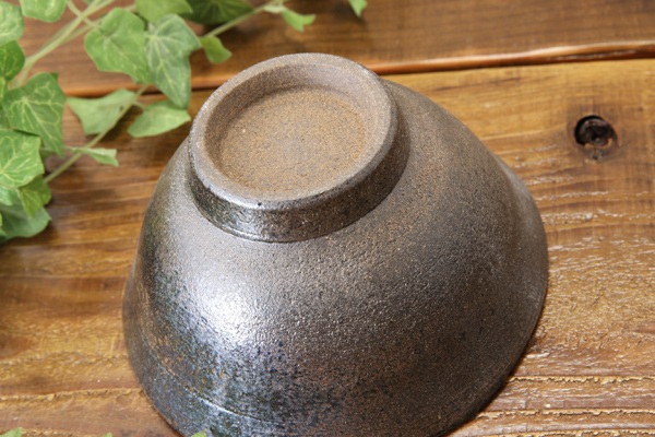 【益子焼】炭化焼き無地のお茶漬け茶碗【単品１個】