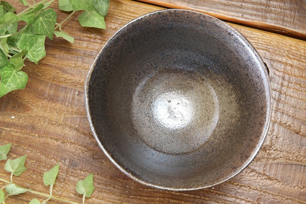 【益子焼】炭化焼き無地のお茶漬け茶碗【単品１個】