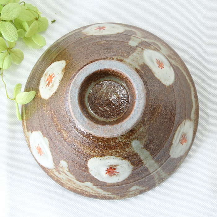 【益子焼】　【ギフトセット】  益子焼陶芸家 木村世傑作 小花模様 夫婦茶碗  夫婦箸 合計4点セット