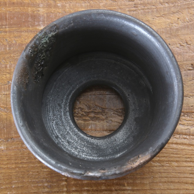【益子焼】 3.1号鉢 植木鉢 陶器鉢 塊根植物 アガベ サボテン 【黒金銀河鉢・Black＆Gold Garaxy】 高さ約6.5cm 作家 陶芸家 横山雄一作