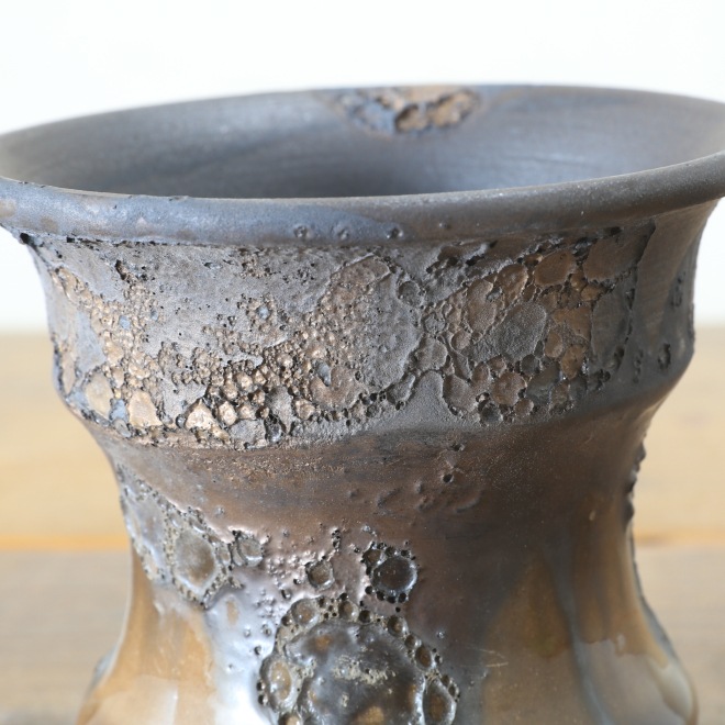 【益子焼】 3.1号鉢 高さ約8.5cm 植木鉢 陶器鉢 塊根植物 アガベ サボテン コーデックス 【銀河鉢シリーズ】 作家 陶芸家 横山雄一作 一点物