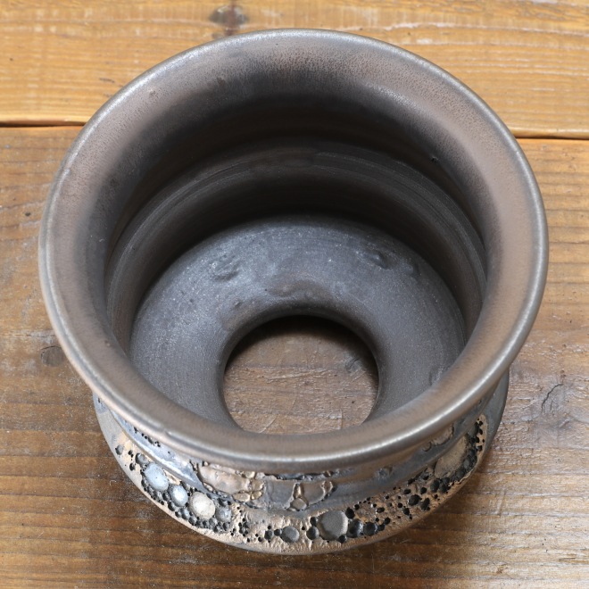 5.3号鉢 高さ約10.5cm 植木鉢 陶器鉢 塊根植物 コーデックス アガベ サボテン 【銀河鉢クレーター】 作家 陶芸家 横山雄一作 一点物