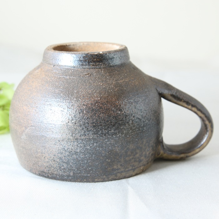 【益子焼】コロンっと丸い形　大きめマグカップ　【さくら・単品１個】