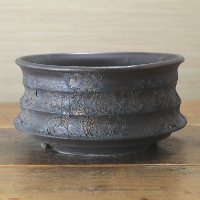 5.5号鉢 高さ約8.5cm 植木鉢 陶器鉢 塊根植物 アガベ サボテン コーデックス 【銀河鉢シリーズ】 作家 陶芸家 横山雄一作 一点物