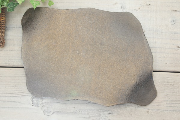 【益子焼】厚みのある重厚感の変形お料理板皿【サイズ大・単品１枚】