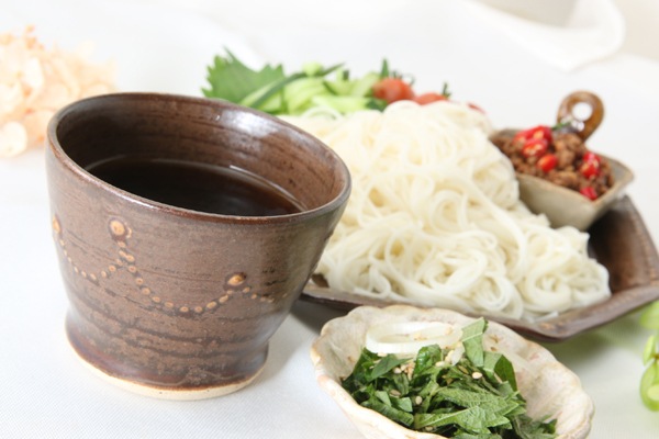 【益子焼】 釉薬シリーズ　蕎麦ちょこ 小さめで使いやすい いっちんドット柄 単品１個