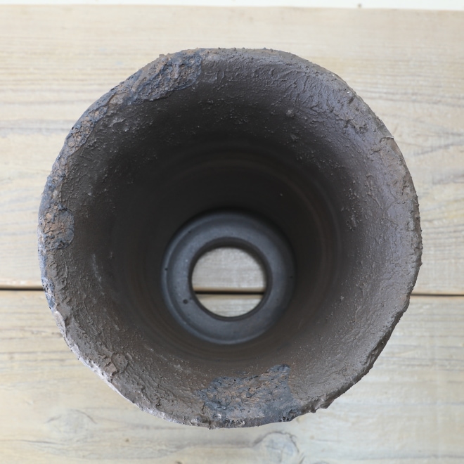 【益子焼】 5.6号鉢 高さ約18.5cm 植木鉢 陶器鉢 塊根植物 オペルクリカリア パキプス 【砂漠シリーズ】 作家 陶芸家 横山雄一作